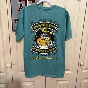 Teal Graphic T-Shirt with Humorous Print